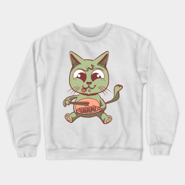 Cat Sushi Crewneck Sweatshirt by timegraf